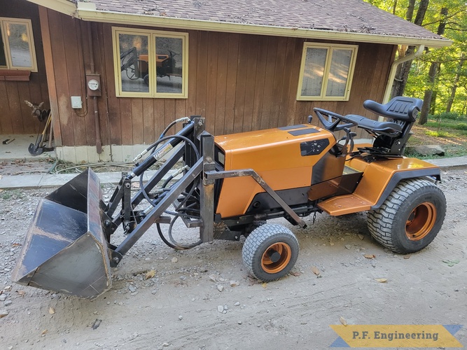 Clay L. in Ashland City, TN building the Pin On Loader for a Simplicity Sunstar  tractor | Clay L. in Ashland City, TN Pin On loader with Simplicity Sunstar tractor