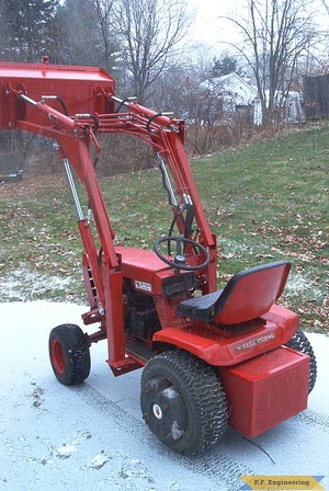 Burt T. in Hallowell, ME built this nice looking loader for his WheelHorse garden tractor 1