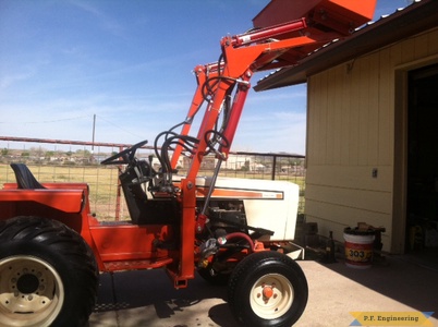 simplicity powermax 9020 compact tractor loader right side raised bucket