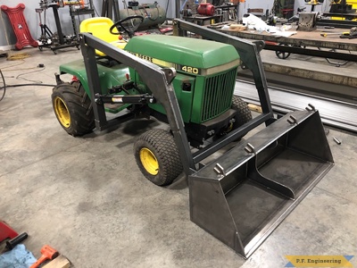 John Deere 420 loader under construction