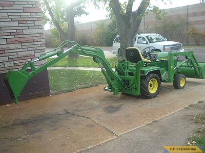 John Deere 318 garden tractor Micro Hoe_5